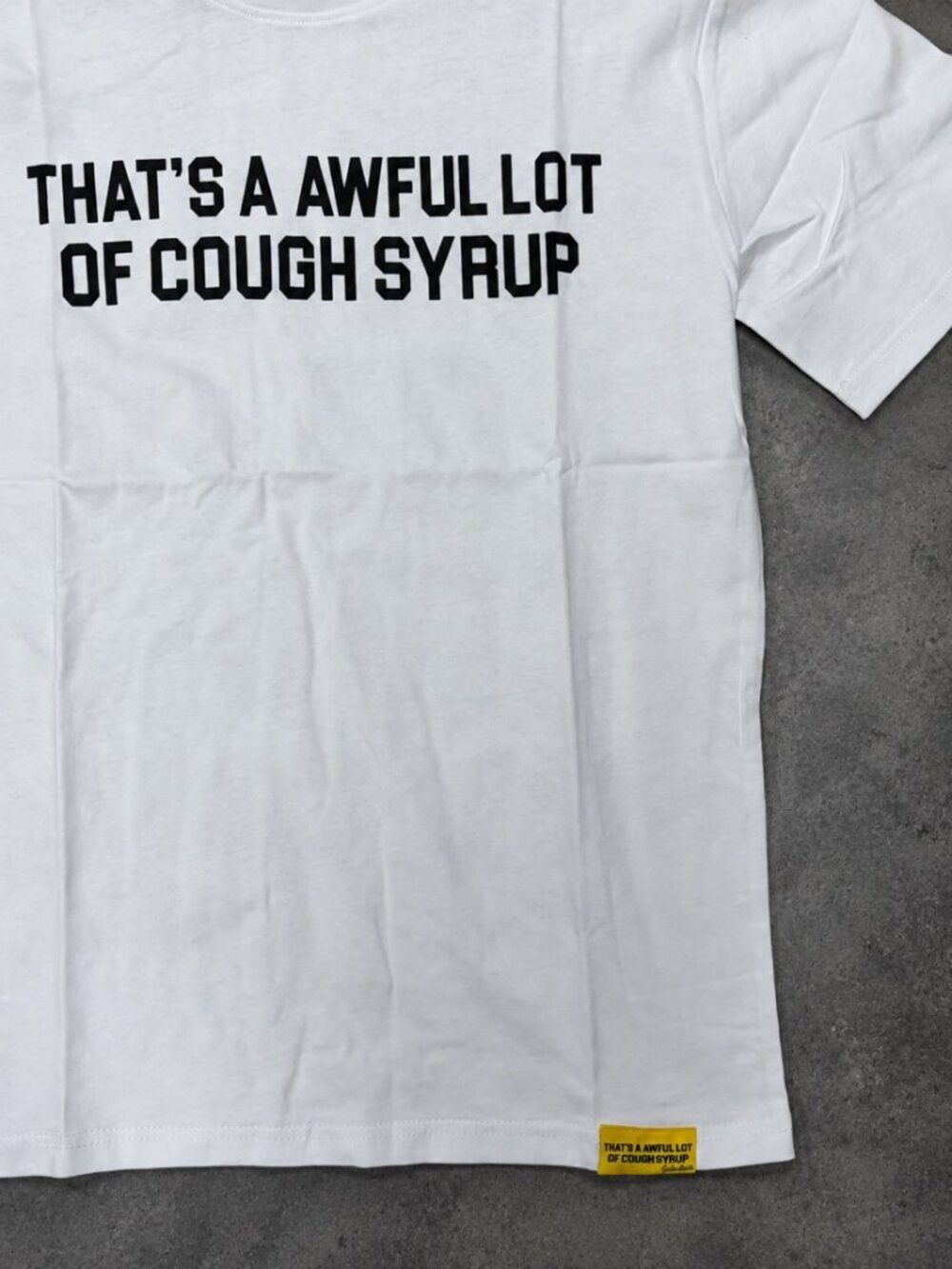 Awful Lot Of Cough Syrup White Graphic T-Shirt Multiple Sizes